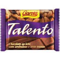 Chocolate Talento amêndoas com passas Garoto 25g.