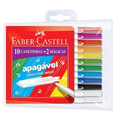 Canetinha hidrocor APAGÁVEL 10 cores Faber Castell