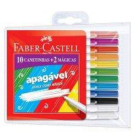 Canetinha hidrocor APAGÁVEL 10 cores Faber Castell