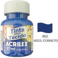 Tinta para tecido azul cobalto Acrilex 37ml.