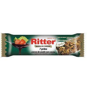 Barra de cereal light 7 grãos creme de avelã com cacau Ritter 22g.
