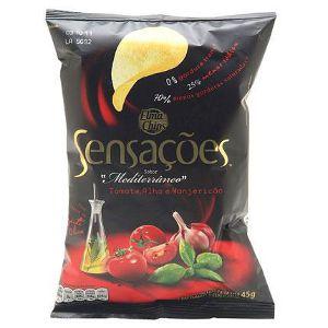 Batata Sensações Elma Chips sabor mediterrâneo tomate, alho e manjericão 45g.