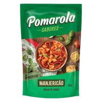 Molho de tomate com manjericão Pomarola sachê 300g.