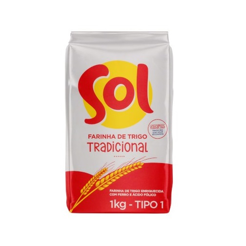 Farinha de trigo tradicional Sol 1kg