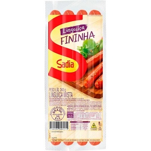 Linguiça defumada fininha tipo calabresa Sadia 240g