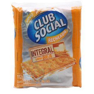 Biscoito Club Social integral recheado sabor queijo 112g.