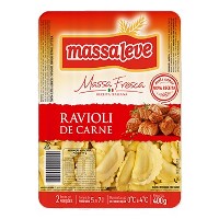 Massa fresca Ravioli recheado com carne Massa Leve 400g.