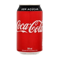 Coca Cola sem açúcar lata 350ml.