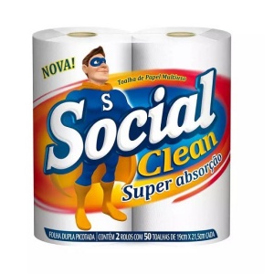 Papel toalha Social clean 2 rolos 