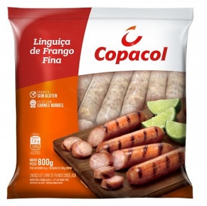 Linguiça de frango fina congelada Copacol 800g