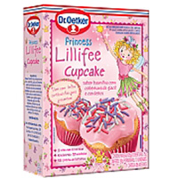 Cupcake Lillifee sabor baunilha com cobertura de glacê e confeitos Dr. Oetker 250g 