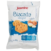 Biscoito snack integral salgado de cebola Jasmine 80g 