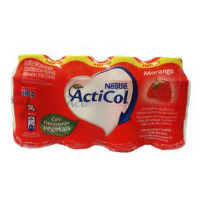 Iogurte parcialmente desnatado Nestlé Acticol morango  4 x 75 g 