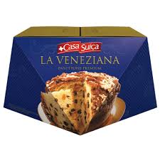 Panettone Premium La Veneziana, damasco, ameixa e uvas passas, coberto c/ amêndoas, Casa Suiça 750g