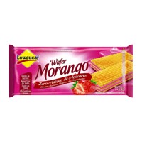 Biscoito wafer sabor morango sem adição de açucar Lowçucar 115g.