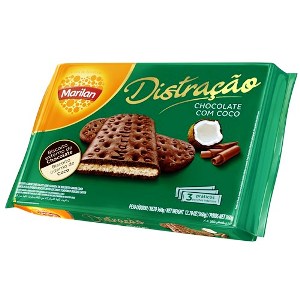 Biscoito distração recheado c/ chocolate e coco Marilan 360g