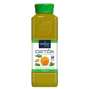 Bebida mista detox laranja, couve, espinafre, gengibre e hortelã Natural one 900ml