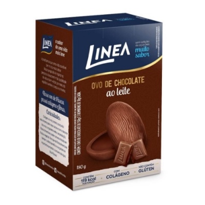 Ovo de Páscoa chocolate ao leite sem adição de açucar Linea 180g