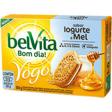 Biscoito recheado sabor iogurte e mel Belvita yogo 84g