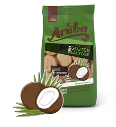 Biscoito de arroz sabor coco sem glúten Aruba 100g