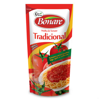 Molho de tomate tradicional Bonare 340g