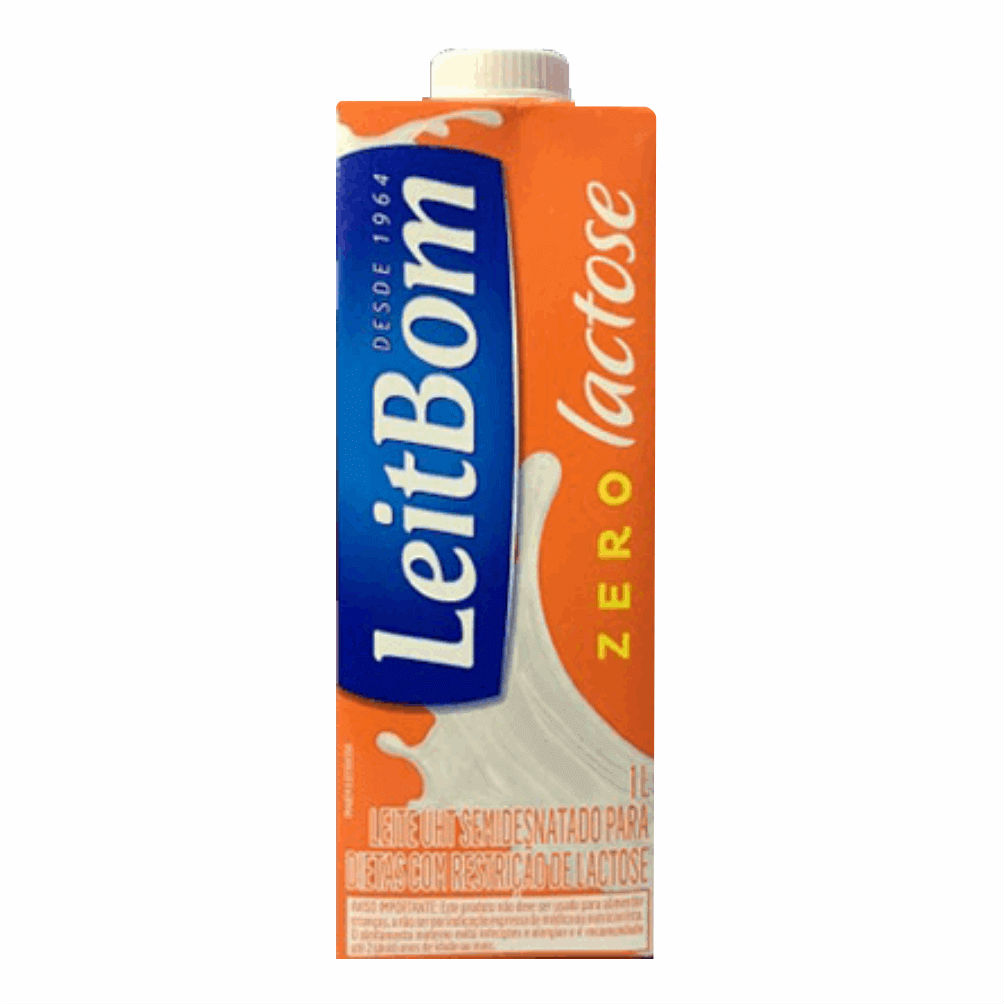 Leite semi desnatado zero lactose leitbom 1lt