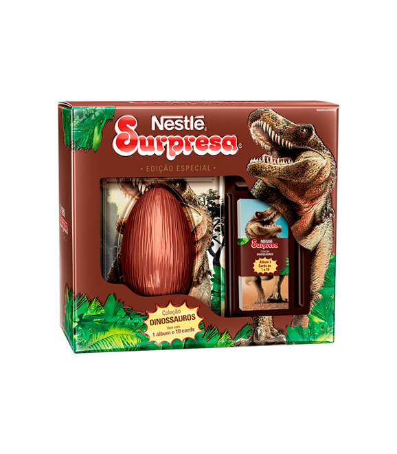 Ovo de Páscoa surpresa coleção Dinossauros c/ albúm Nestlé 150g