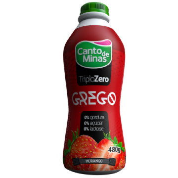 Iogurte Grego triplo zero morango Canto de Minas 480g