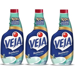 Limpador Veja banheiro sem cloro refil 500 ml.(pacote c/ 3 unid.)