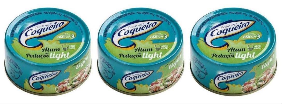 Atum Coqueiro em pedaços sólido em água 170g. (pacote c/3 unid.)