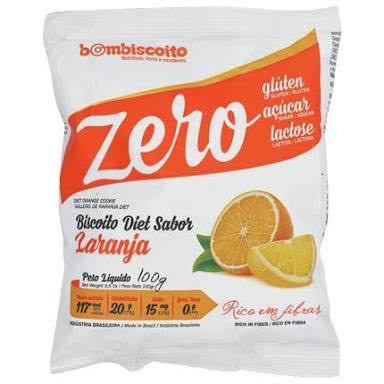 Biscoito Zero Açúcar sabor laranja Bom Biscoito 100g