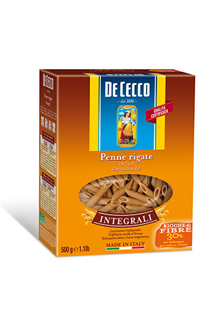 Massa grano duro integral Italiana Penne Rigate  De Cecco 500g