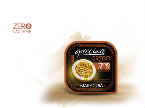 Iogurte grego zero lactose sabor maracujá Apreciare 100g
