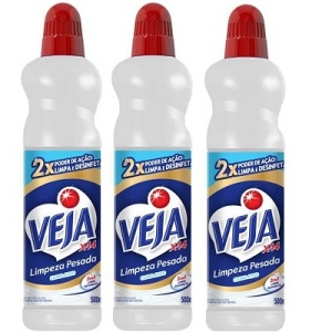 Limpador Veja limpeza pesada X-14 cloro ativo 2 em 1 500ml ( pacote c/ 3 unid.)