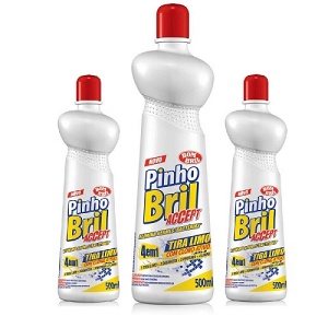 Limpador sanitário Pinho Bril Accept 4 em 1 Bombril 500ml  (pacote c/ 3 unid.)