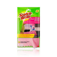 Luvas Scotch Brite p/ tarefas delicadas  tamanho médio (rosa)