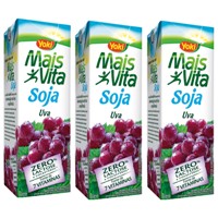 Bebida a base de soja sabor uva Mais Vita Yoki 1lt. (pacote c/3 unid.)