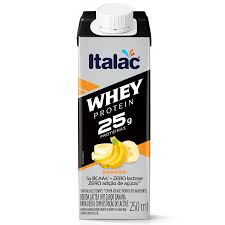 Bebida láctea Whey 25g Protein zero lactose sabor banana Italac  250ml