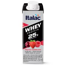 Bebida láctea Whey 25g Protein zero lactose sabor frutas vermelhas Italac 250ml