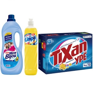 Kit 3x1 Nata II - Amaciante M Bijou Pur 2L + 1 Sabão pó Tixan Prim 1Kg + 1 Deterg neut Limp 500ml