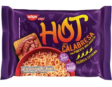Macarrão instantâneo Hot calabresa pimenta malagueta Nissin 85g. Macarrão instantâneo Hot calabresa pimenta malagueta Nissin 85g.