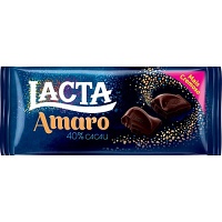 Chocolate meio amargo 40% cacau Amaro Lacta 80g