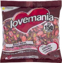 Bala lovemania sabor canela  pacote de 600g