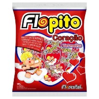 Pirulito Flopito coração morango pacote com 50 unidades Florestal