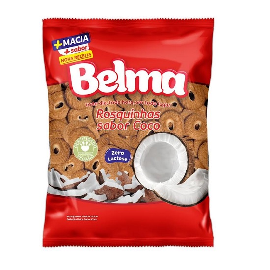 Rosquinha sabor coco zero lactose Belma 100g