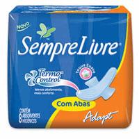 Absorvente Adpt termo control com abas cobertura suave Sempre Livre (8 unid.)