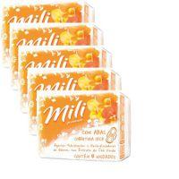 Absorvente Mili chá verde com abas cob. seca (pack c/ 5 pacotes)