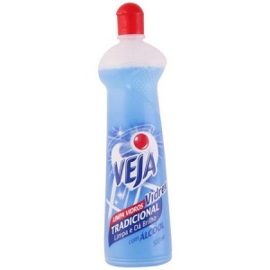 Limpa vidros Veja Vidrex tradicional com álcool squeeze 500ml