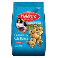 Castanha de cajú natural e salgada La Violetera 100g.