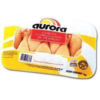 Sobrecoxa de frango congelado Aurora 1kg.
